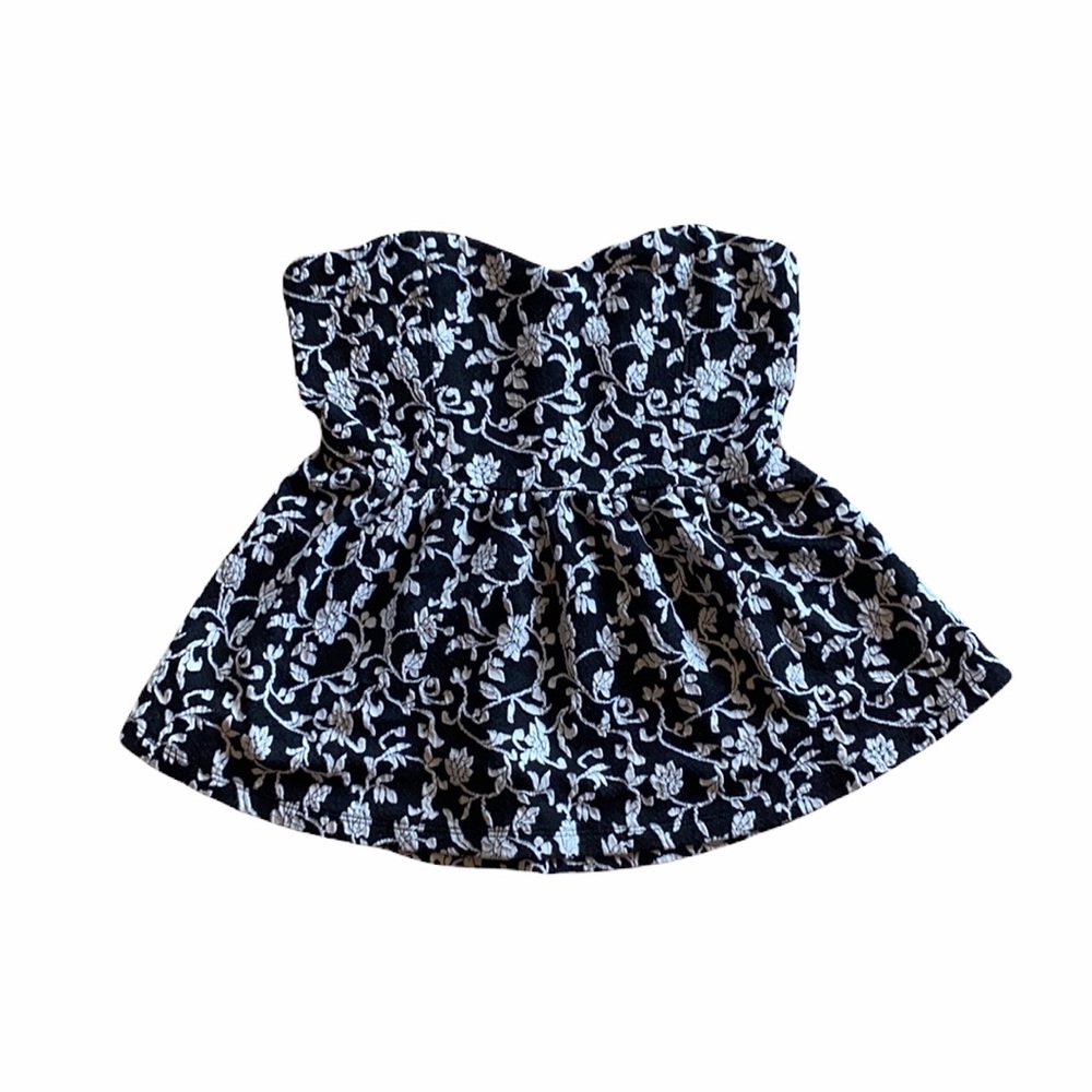 Pins and Needles Strapless Sweetheart Peplum Top L - Picture 3 of 12